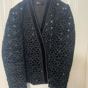 Sequin tuxedo jacket